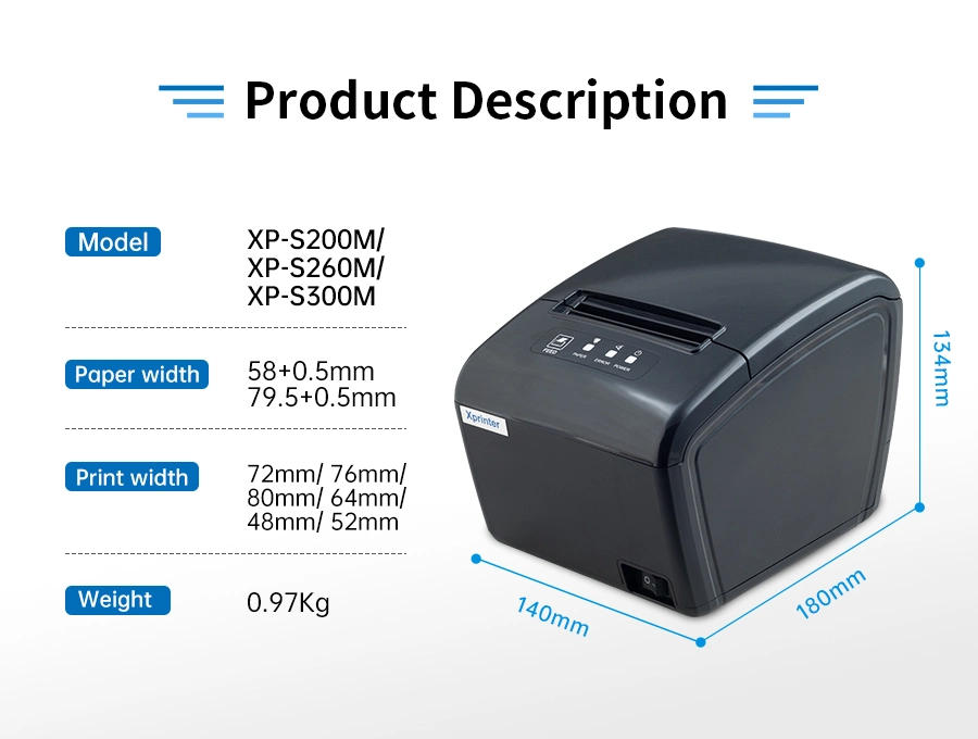 Xprinter XP-S300M OEM 80mm Thermal Receipt Printer With USB